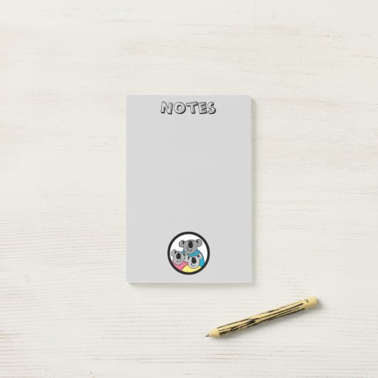 Post-it® Notes de la famille Koala Bear (Sur un bureau)