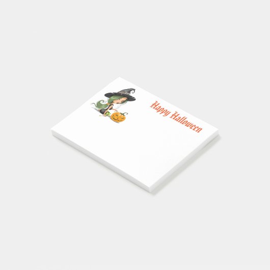Post-it® Notes de la sorcière d'Halloween (Incliné)
