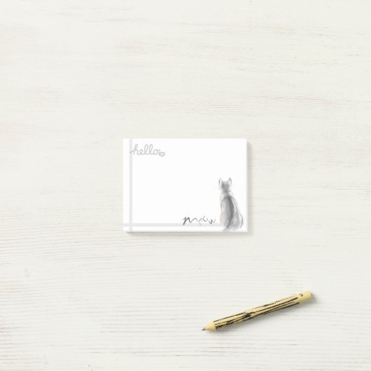 Post-it® Notes de l'article Meow de Cat (Sur un bureau)