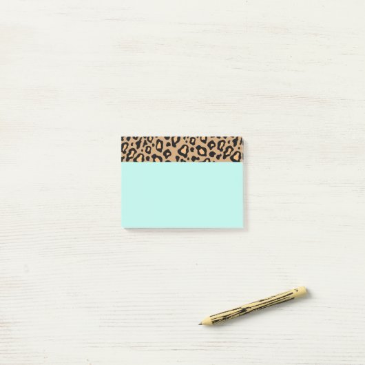 Post-it® Notes de l'Empreinte de léopard de bureau Retro Tu (Sur un bureau)