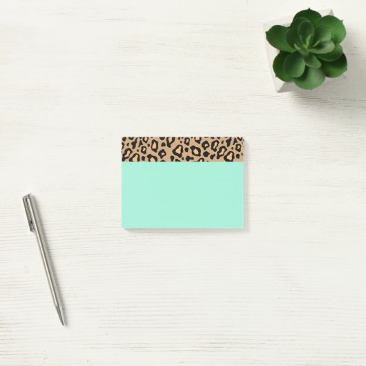 Post-it® Notes de l'Empreinte de léopard Turquoise (Bureau)