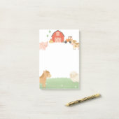 Post-it® Notes de l'étiquette d'aquarelle Barnyard pour les (Sur un bureau)