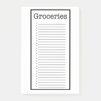 Post-it Notes de liste de courses simple