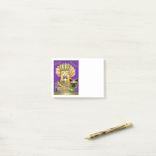 Post-it® Notes de Mardi Gras Claude Post-It (Sur un bureau)