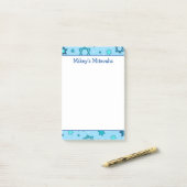 Post-it® Notes de Mitzvah - Étoile de David bleu clair (Sur un bureau)