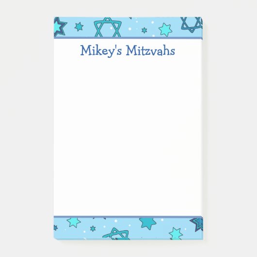Post-it® Notes de Mitzvah - Étoile de David bleu clair (Devant)