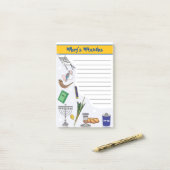 Post-it® Notes de Mitzvah personnalisées - Post-It -Style 1 (Sur un bureau)