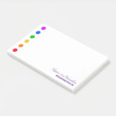 Post-it® Notes de modèle de ligne de points arc-en-ciel min (Incliné)