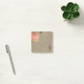 Post-it® Notes de monogramme vintage Rose rose (Bureau)