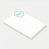 Post-it® Notes de monogramme Z initiales (Incliné)