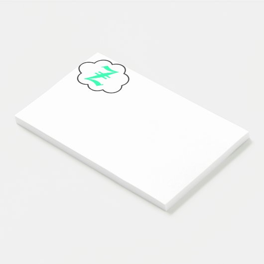 Post-it® Notes de monogramme Z initiales (Incliné)