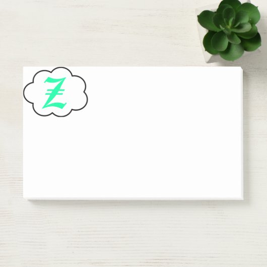 Post-it® Notes de monogramme Z initiales (Bureau)