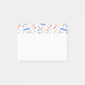 Post-it® Notes de motif de fournitures scolaires (Devant)