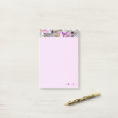 Post-it® Notes de motifs floraux d'aquarelle (Sur un bureau)