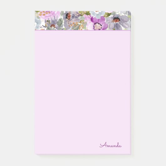 Post-it® Notes de motifs floraux d'aquarelle (Devant)