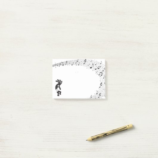 Post-it® Notes de musique Kokopelli (Sur un bureau)