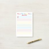 Post-it® Notes de Musique Lignes Colorées (Sur un bureau)