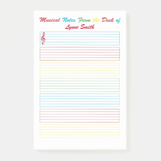Post-it® Notes de Musique Lignes Colorées (Devant)
