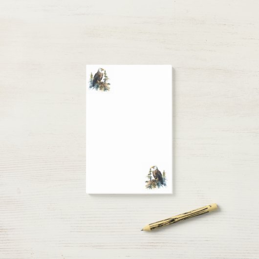 Post-it® Notes de nature d'aigle (Sur un bureau)