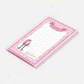 Post-It Notes de Noël rose avec Père Noël (Incliné)