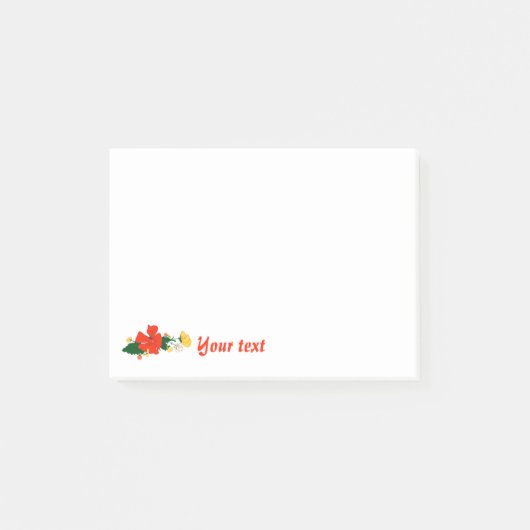 Post-it® Notes de nom de pavot rouge floral (Devant)