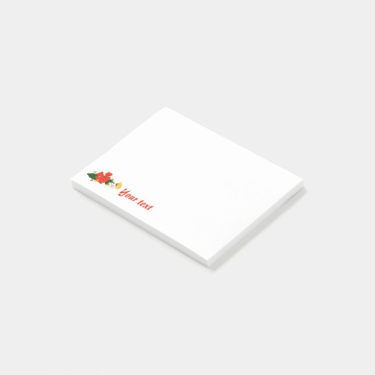 Post-it® Notes de nom de pavot rouge floral (Incliné)