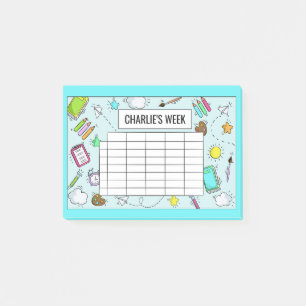Post-it® Notes de nom personnalisable du calendrier scolair