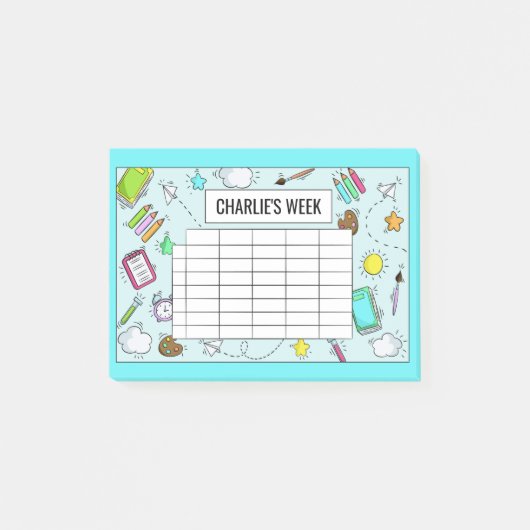 Post-it® Notes de nom personnalisable du calendrier scolair (Devant)