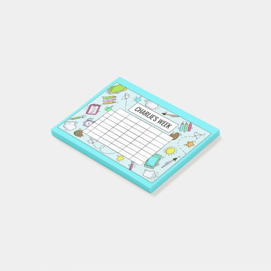 Post-it® Notes de nom personnalisable du calendrier scolair (Incliné)