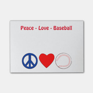 Post-it® Notes de note de base-ball d'amour de paix