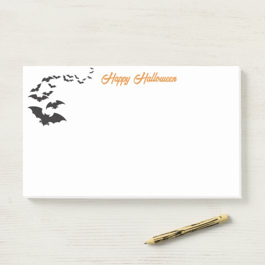 Post-it® Notes de notes sur les chauves-souris Halloween (Sur un bureau)