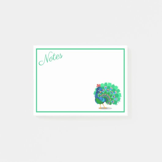 Post-It Notes de paon colorés (Devant)