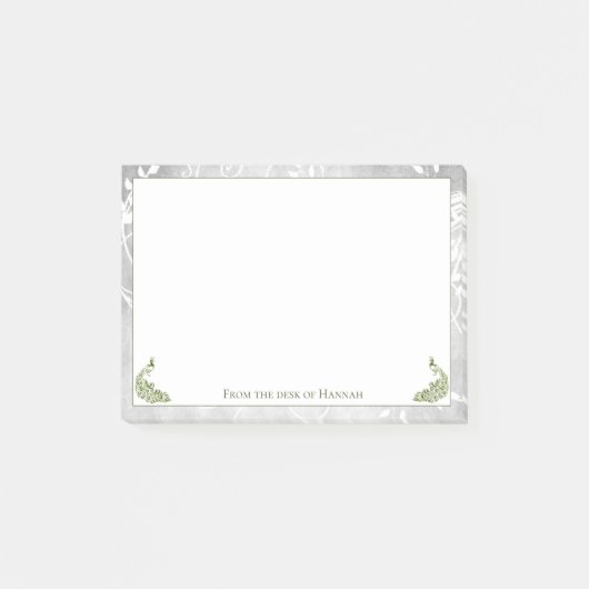 Post-it® Notes de Peacocks verts (Devant)