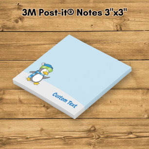 Post-it® Notes de petit pingouin marchant sur la neige