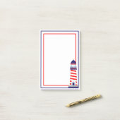 Post-It Notes de phare patriotique rouge blanc ble (Sur un bureau)