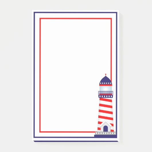 Post-It Notes de phare patriotique rouge blanc ble (Devant)