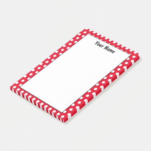 Post-it® Notes de point Polka de nom personnalisé classique (Incliné)