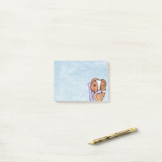 Post-it® Notes de poisson clown mignonne pour bébé (Sur un bureau)