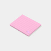 Post-it® Notes de post-it blanches rayées d'éléphant rose (Incliné)