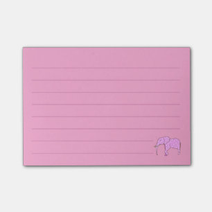Post-it® Notes de post-it blanches rayées d'éléphant rose