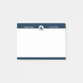 Post-it® Notes de post-it bleu blanc Swag promotionnel (Devant)