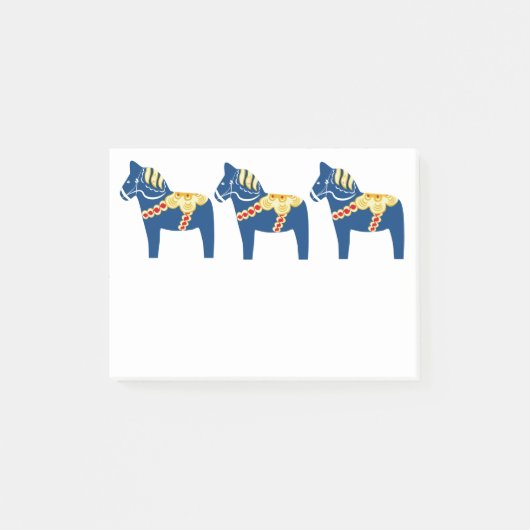Post-it® Notes de post-it bleues de cheval de Dala (Devant)