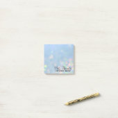 Post-it® Notes de post-it de Bokeh (bleues) (Sur un bureau)