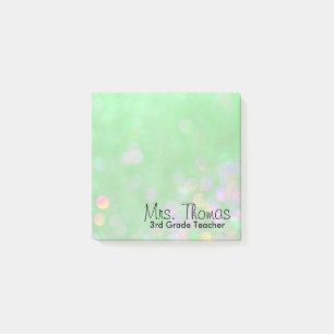 Post-it® Notes de post-it de Bokeh (vert)