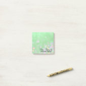 Post-it® Notes de post-it de Bokeh (vert) (Sur un bureau)