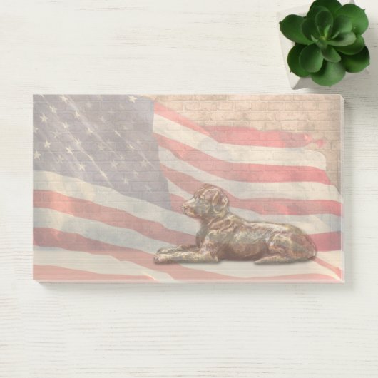 Post-it® Notes de post-it de chien de drapeau américain (Bureau)