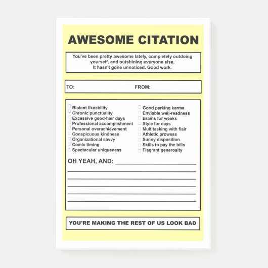 Post-it® Notes de post-it "de citation impressionnante" (Devant)