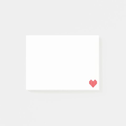 Post-it® Notes de post-it de coeur de pixel (Devant)