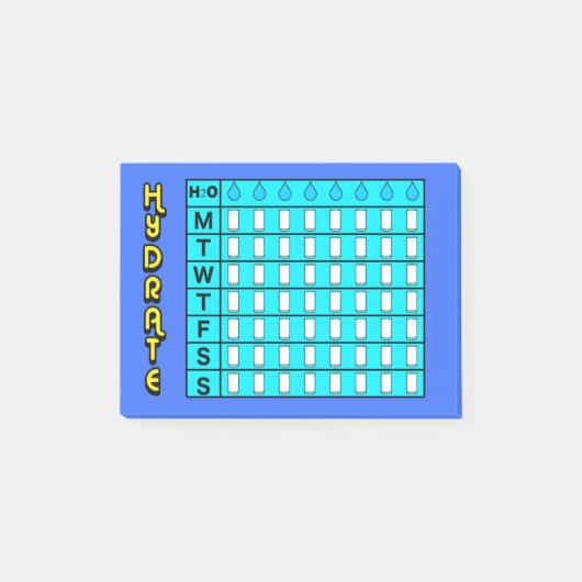 Post-it® Notes de post-it de diagramme d'hydratation (Devant)