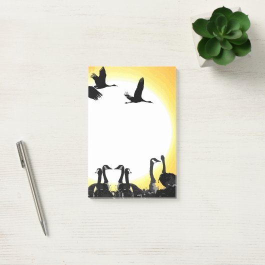 Post-it® Notes de post-it de faune d'oiseaux d'oies de grue (Bureau)